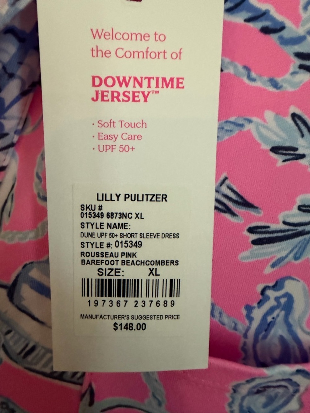 NWT Lilly Pulitzer Dune dress UPF 50 Pink Floral Print Short Sleeve Dress - Picture 2 of 4